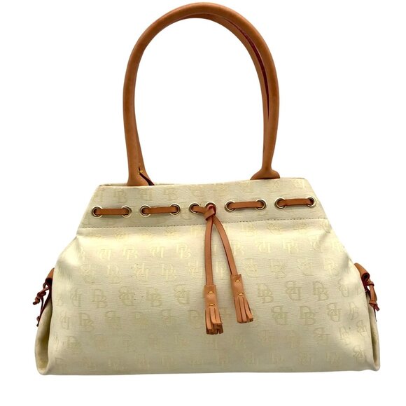 Dooney & Bourke Yellow Canvas Logo Tassel Duffle Bag - Picture 1 of 11